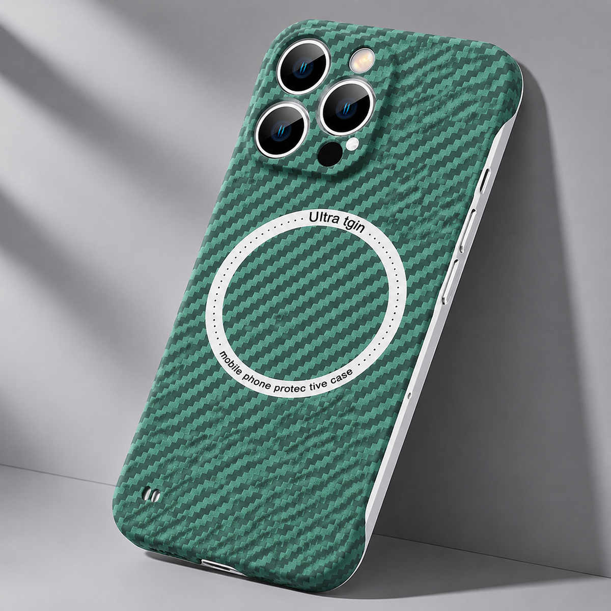 Premium iPhone Case MagSafe Compatible Carbon Fiber Texture Slim Cover Ultra Thin Shockproof Camera Lens Protection Lightweight Protective Design