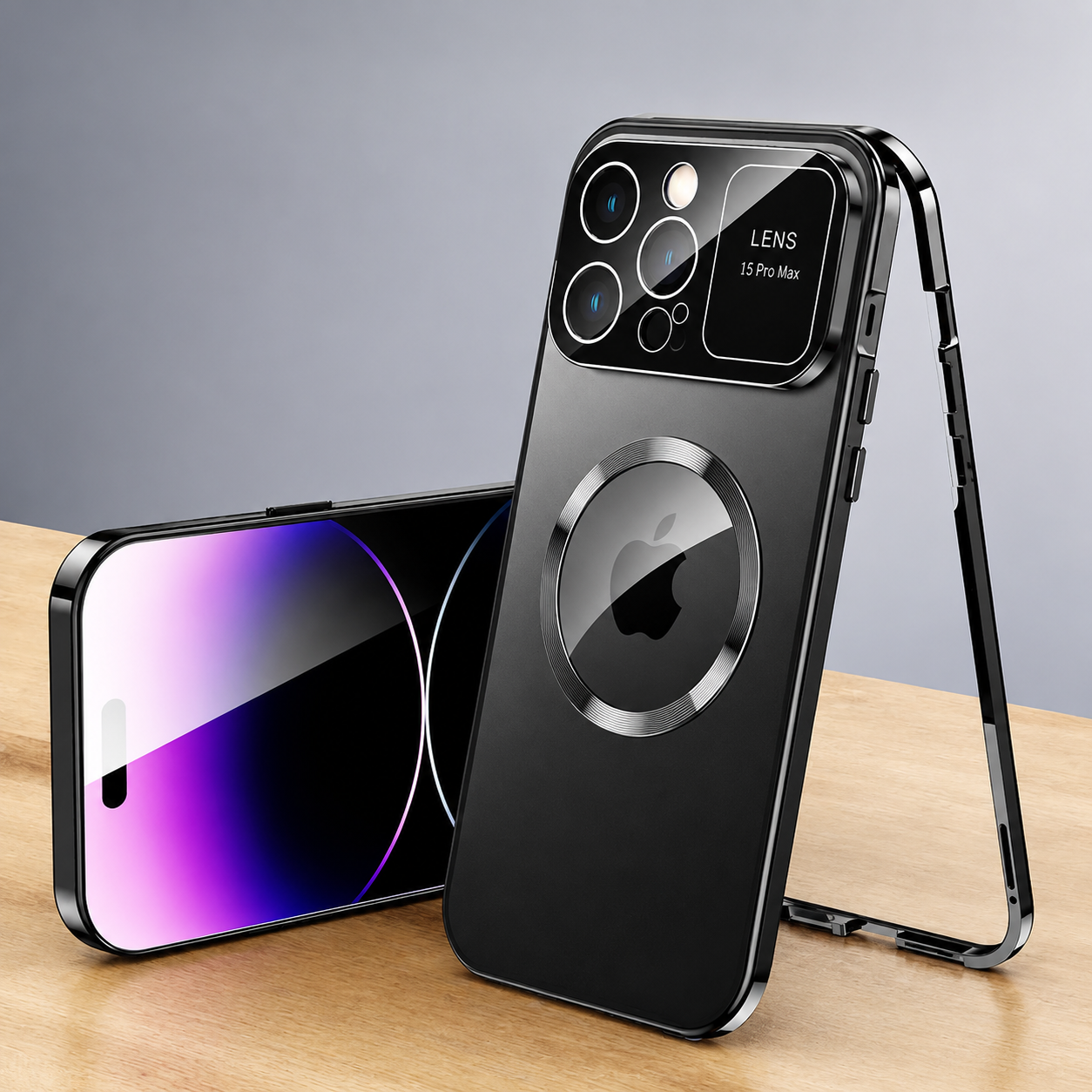 Premium iPhone Case MagSafe Compatible Double Sided Tempered Glass Magnetic Frame Shockproof Protective Cover Camera Lens Protection Full Coverage Slim Design