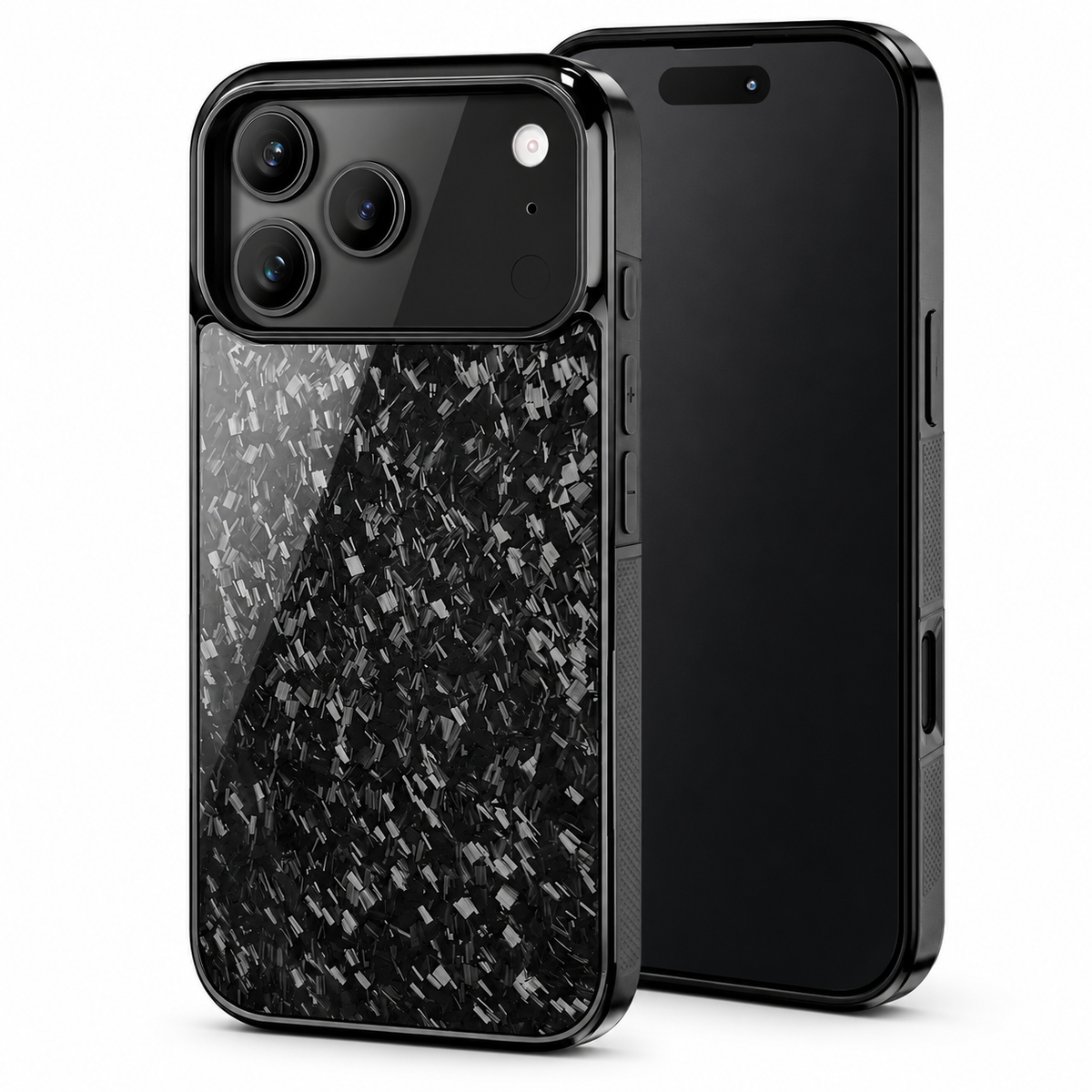 Premium iPhone Case MagSafe Compatible Forged Carbon Fiber Cover Shockproof TPU Hybrid Camera Protection Non Slip Slim Full Coverage Design