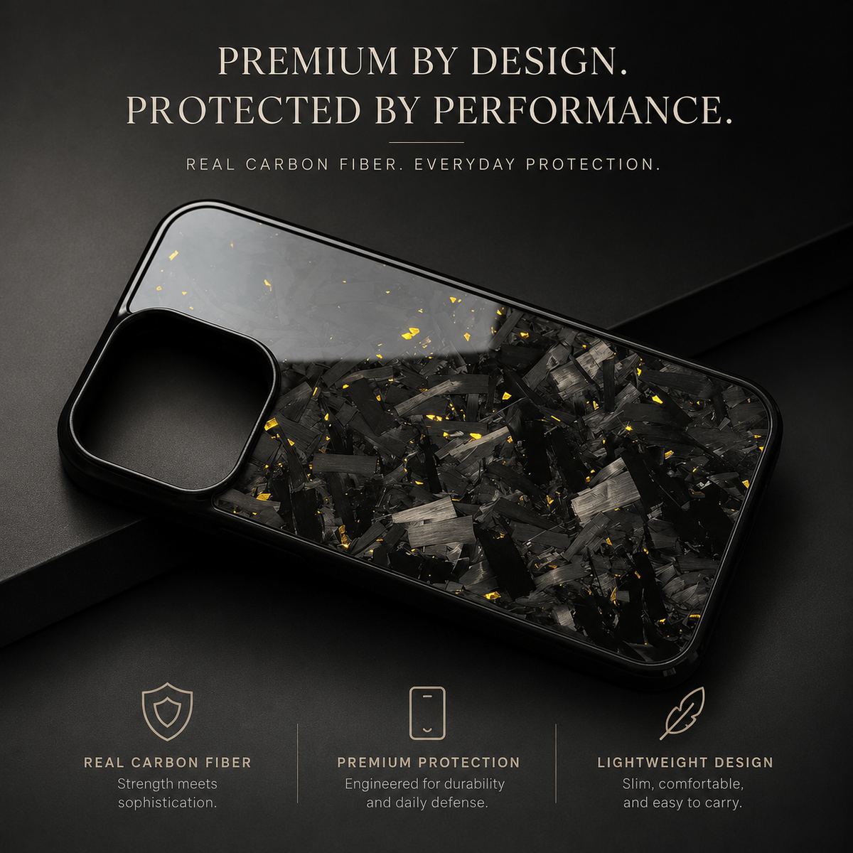Premium iPhone Case MagSafe Compatible Forged Carbon Fiber Cover TPU Hybrid Full Coverage Magnetic Shockproof Anti Scratch Non Slip Slim Lightweight Protective Design