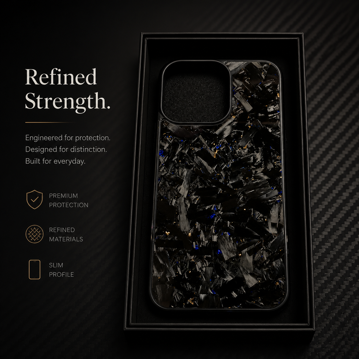 Premium iPhone Case MagSafe Compatible Forged Carbon Fiber Cover TPU Hybrid Full Coverage Magnetic Shockproof Anti Scratch Non Slip Slim Lightweight Protective Design