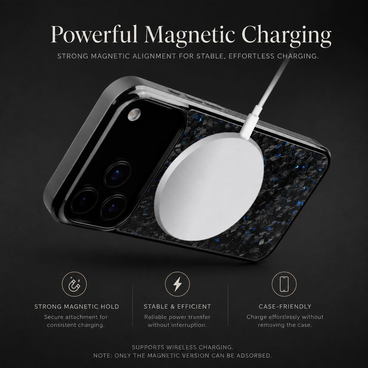 Premium iPhone Case MagSafe Compatible Forged Carbon Fiber TPU Hybrid Cover Shockproof Full Coverage Anti Scratch Non Slip Protective Design