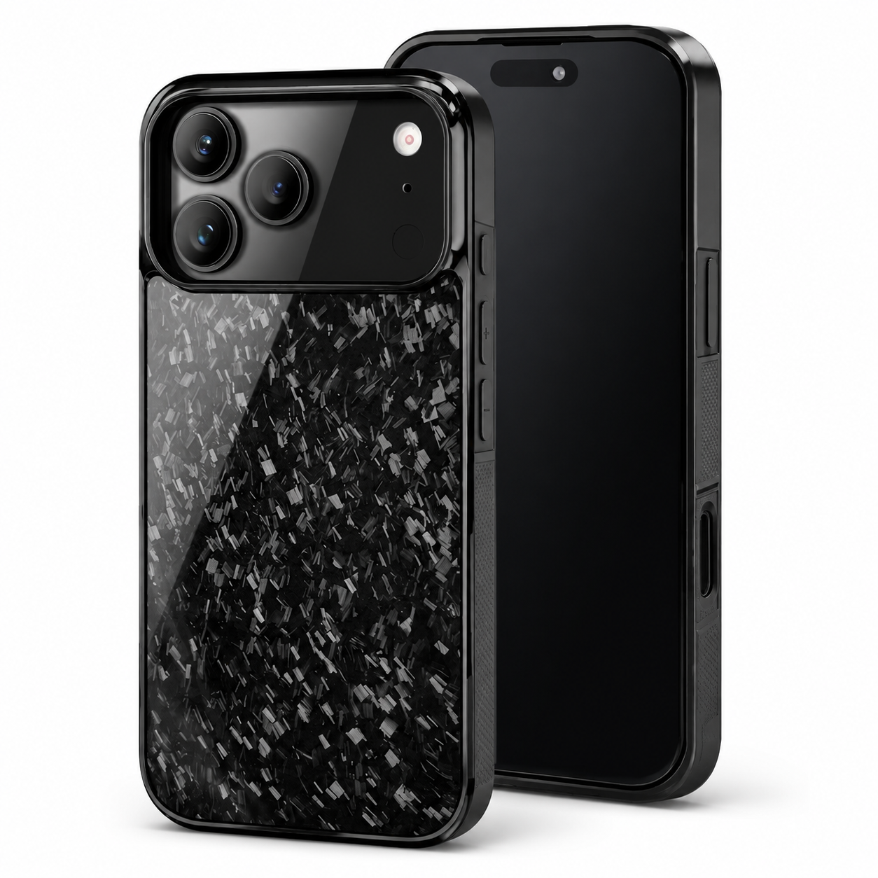 Premium iPhone Case MagSafe Compatible Forged Carbon Fiber TPU Hybrid Cover Shockproof Full Coverage Anti Scratch Non Slip Protective Design