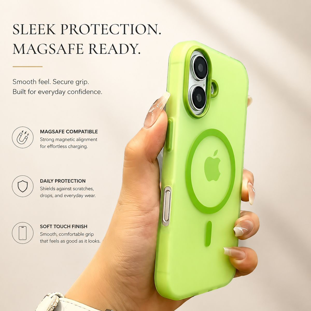 Premium iPhone Case MagSafe Compatible Frosted Clear Silicone Cover Magnetic Shockproof Anti Fingerprint Soft Touch Slim Lightweight Protective Design