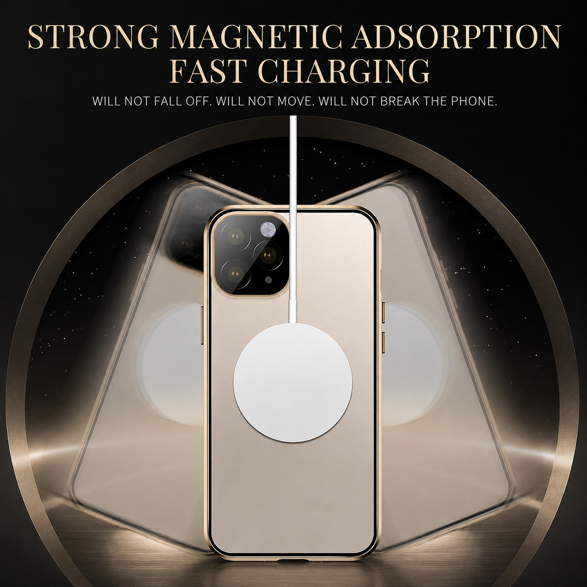 Premium iPhone Case MagSafe Compatible Full Body Aluminum Frame Tempered Glass Clear Cover Magnetic Shockproof Protective Camera Guard Slim Design