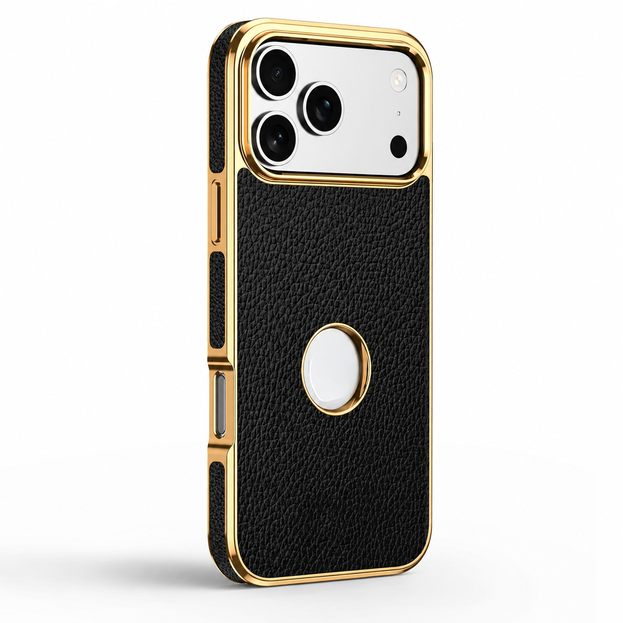 Premium iPhone Case MagSafe Compatible Genuine Cowhide Leather Protective Cover Lychee Texture Shockproof Anti Fingerprint Slim Full Coverage Design