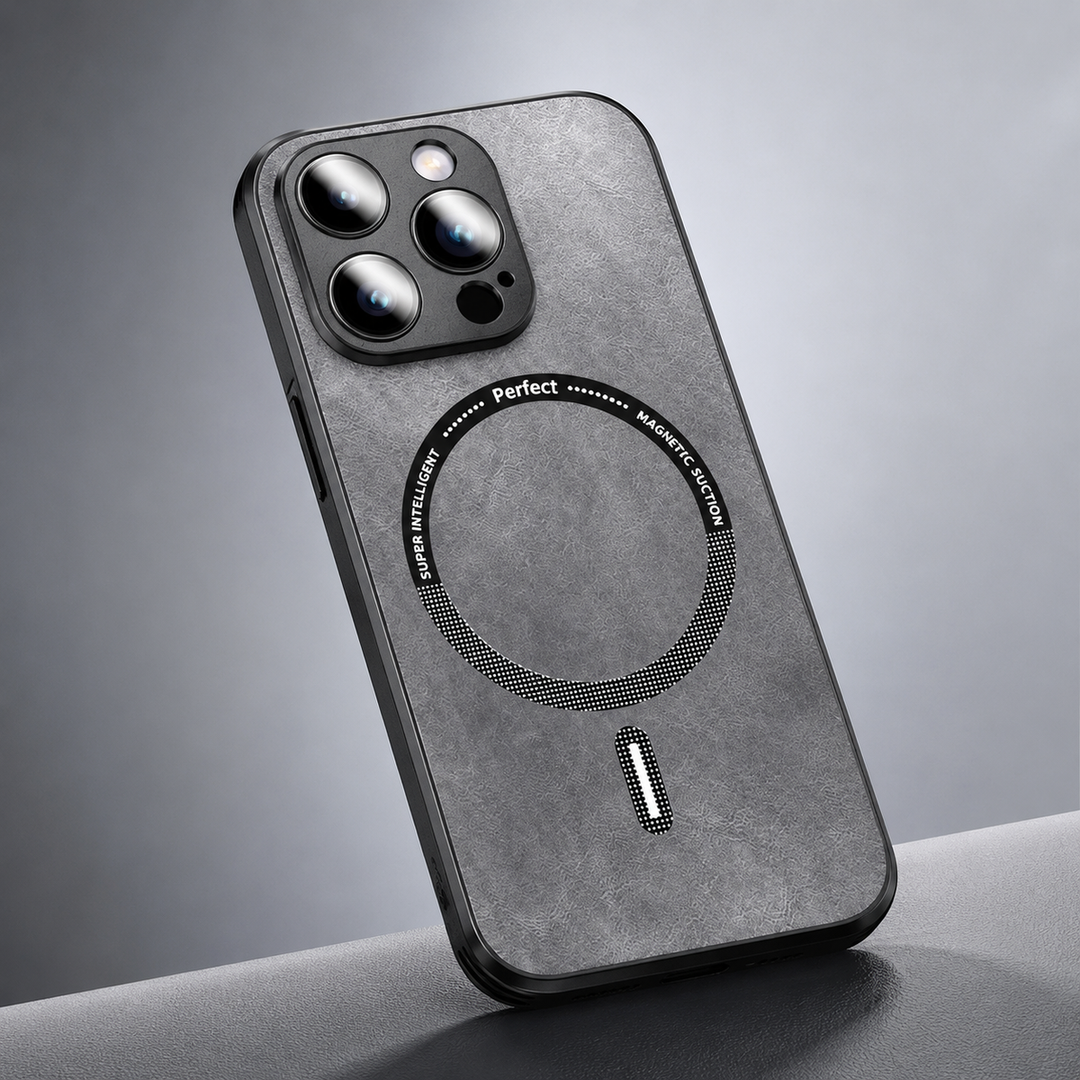 Premium iPhone Case MagSafe Compatible Genuine Leather Cover Magnetic Shock Absorbing Protective Camera Lens Guard Slim Full Coverage Design