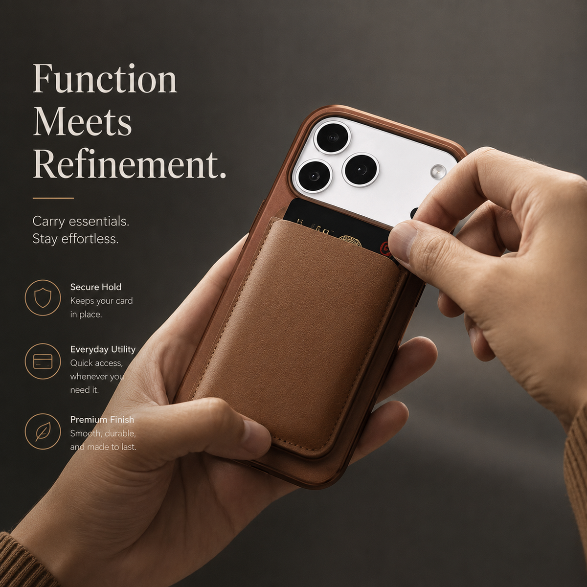 Premium iPhone Case MagSafe Compatible Genuine Leather Cover Shockproof Full Coverage Camera Protection Anti Fingerprint Non Slip Slim Fit Design