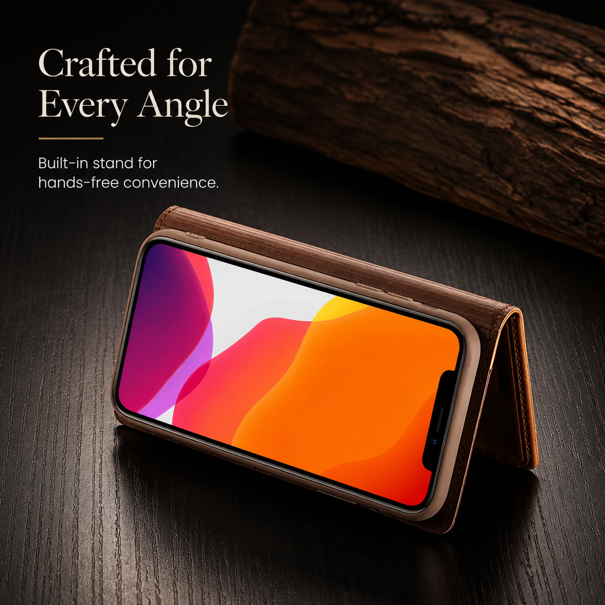 Premium iPhone Case MagSafe Compatible Genuine Leather Flip Wallet Cover Card Holder Magnetic Closure Shockproof Camera Lens Protection Slim Design