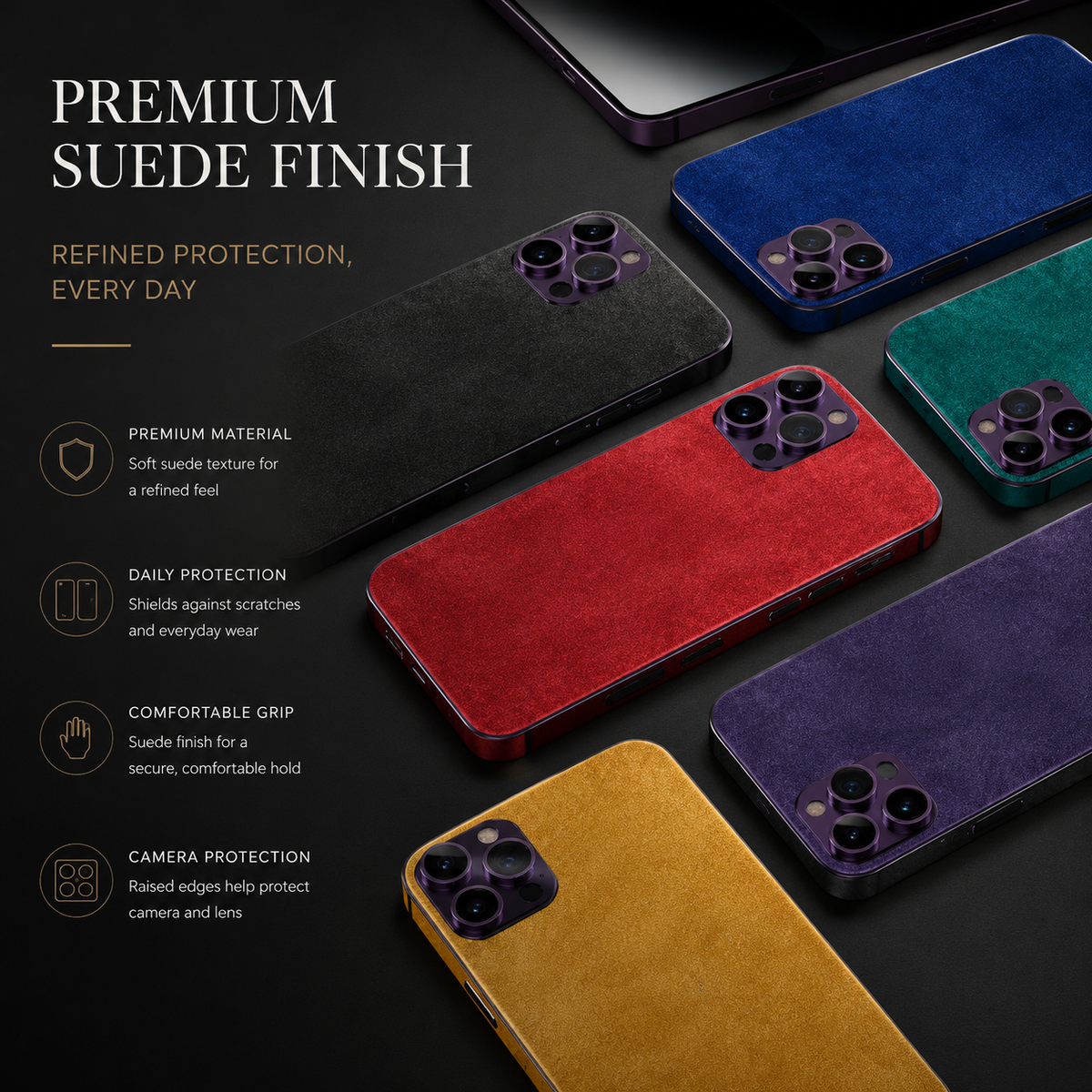 Premium iPhone Case MagSafe Compatible Genuine Leather Strap Cover Slim Protective Shockproof Camera Lens Protection Carry Strap Luxury Design