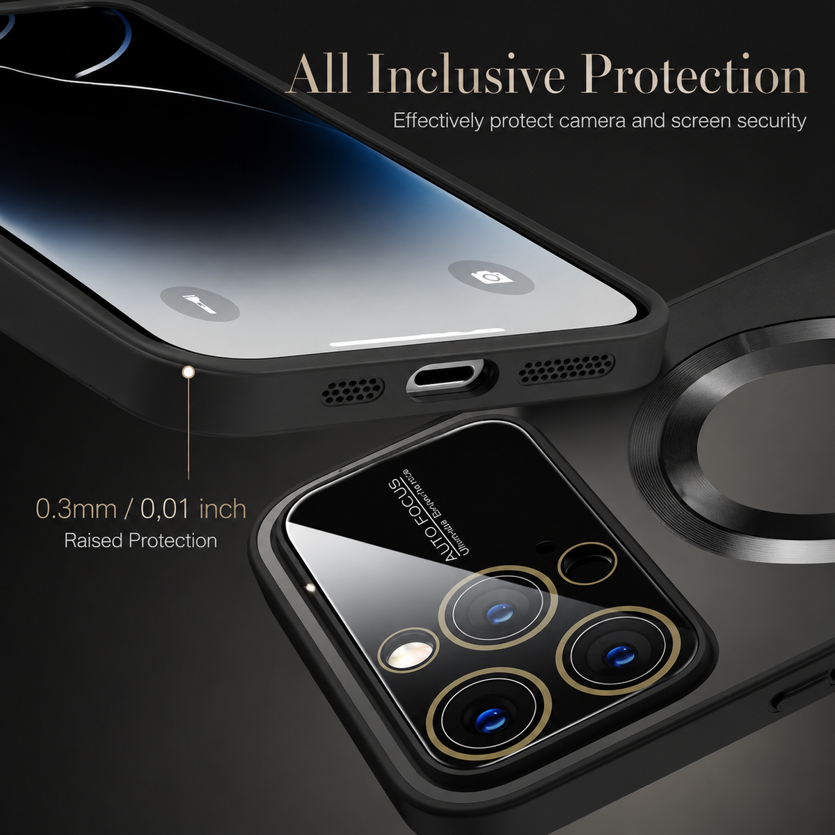 Premium iPhone Case MagSafe Compatible Glass Back Cover Magnetic Shockproof Protective Camera Lens Guard Anti Fingerprint Clear Slim Design