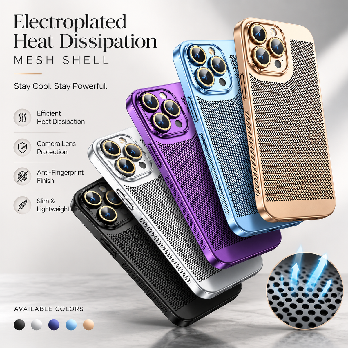 Premium iPhone Case MagSafe Compatible Honeycomb Texture Magnetic Cover Heat Dissipation Shockproof Protective Camera Lens Guard Slim Design