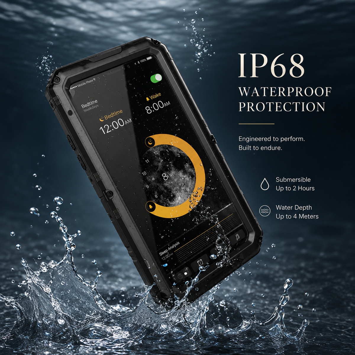 Premium iPhone Case MagSafe Compatible IP68 Waterproof Aluminum Armor Cover Magnetic Shockproof Full Body Camera Guard Rugged Protective Design