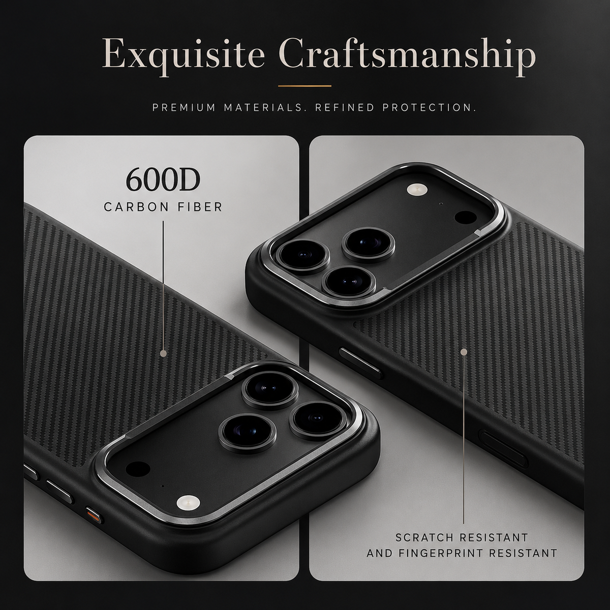 Premium iPhone Case MagSafe Compatible Kevlar Aramid Fiber Half Wrapped Cover Slim Magnetic Shockproof Protective Anti Scratch Matte Lightweight Design