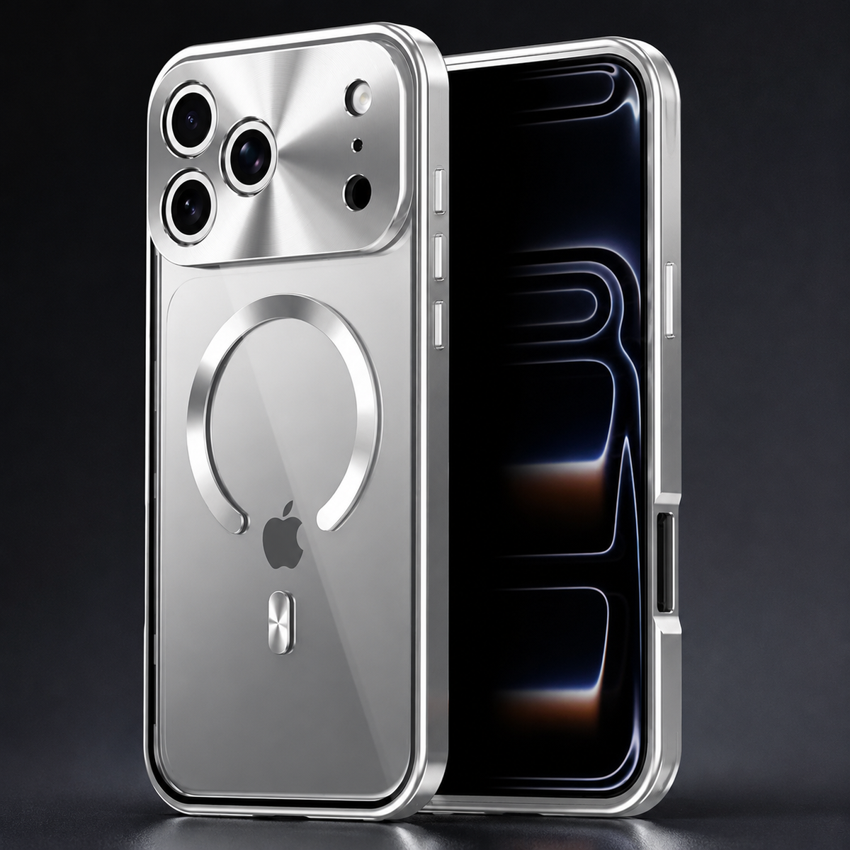 Premium iPhone Case MagSafe Compatible Magnetic Aluminum Frame Privacy Screen Protector Clear Back Shockproof Camera Lens Guard Slim Full Coverage