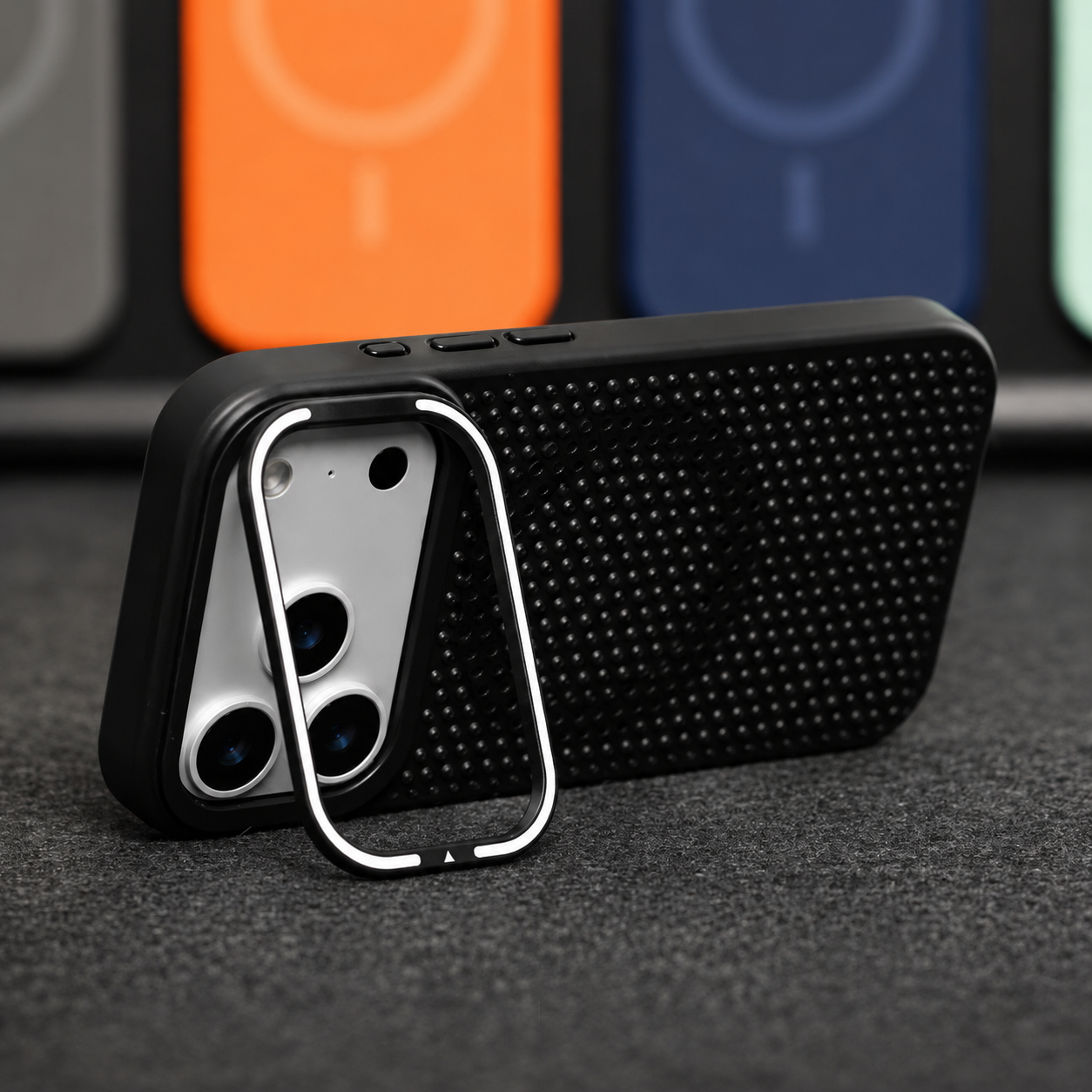 Premium iPhone Case MagSafe Compatible Magnetic Camera Stand Mesh Cooling Shockproof Protective Cover Anti Scratch Matte Camera Lens Protection Slim Full Coverage