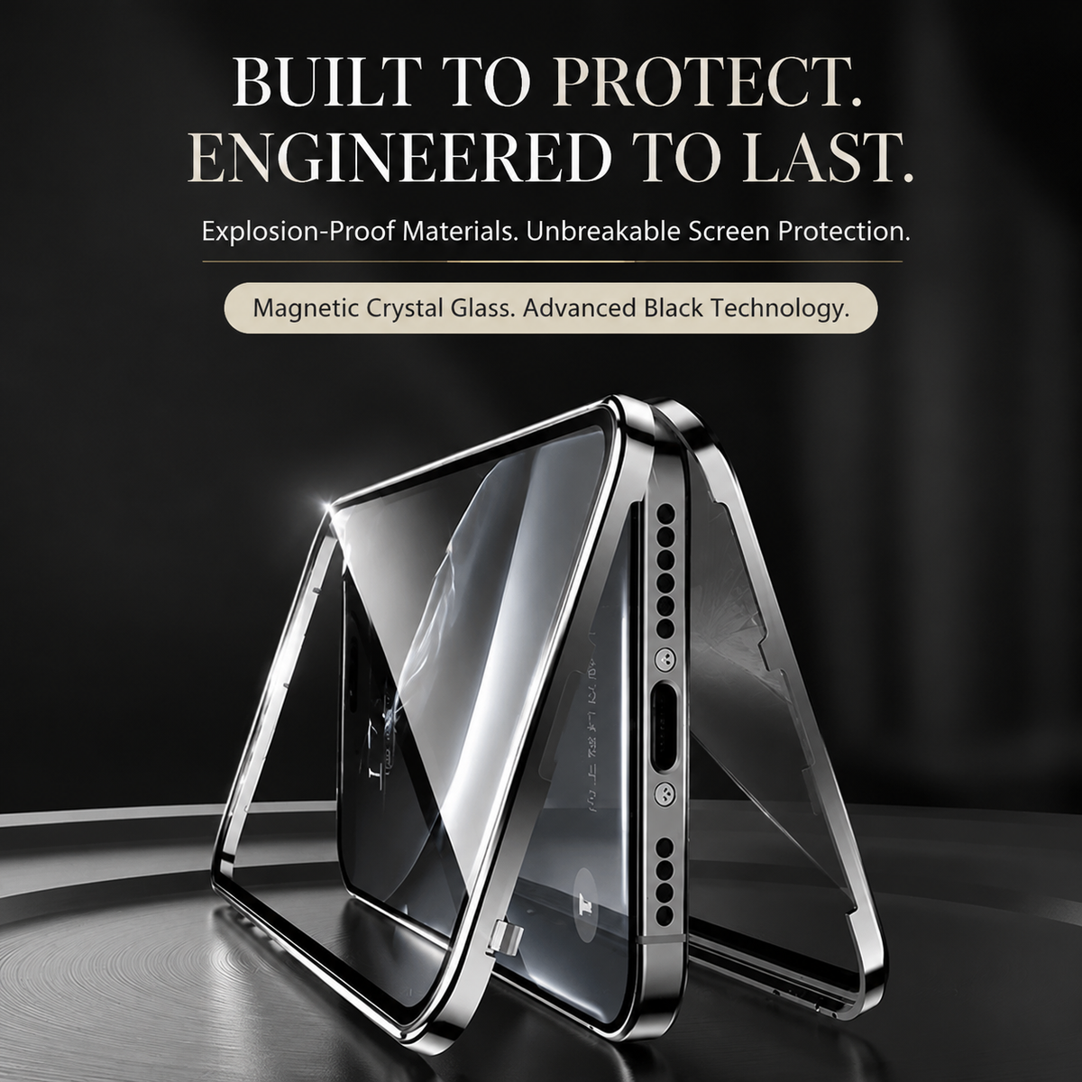 Premium iPhone Case MagSafe Compatible Magnetic Fit Double Sided Tempered Glass Metal Frame 360 Full Body Shockproof Cover Camera Lens Protection Slim Design