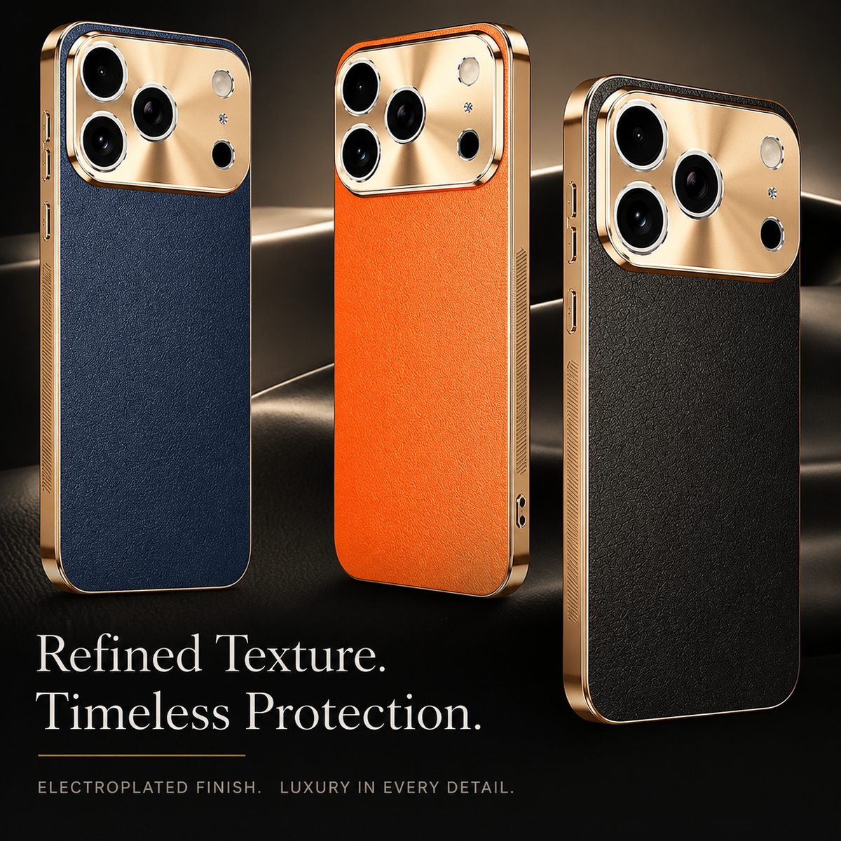 Premium iPhone Case MagSafe Compatible Magnetic Leather Cover Electroplated Frame Shockproof Protective Camera Lens Protection Full Coverage Slim Design
