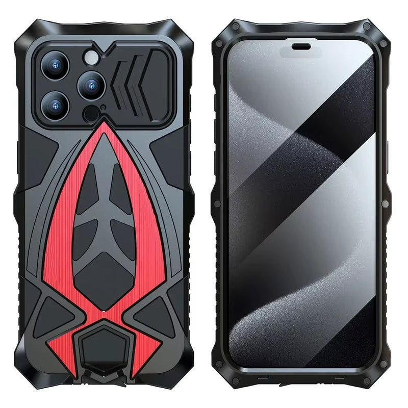 Premium iPhone Case MagSafe Compatible Magnetic Metal Armor Protective Cover Shockproof Camera Lens Protection Ultra Thin TPU Frame Full Coverage Design