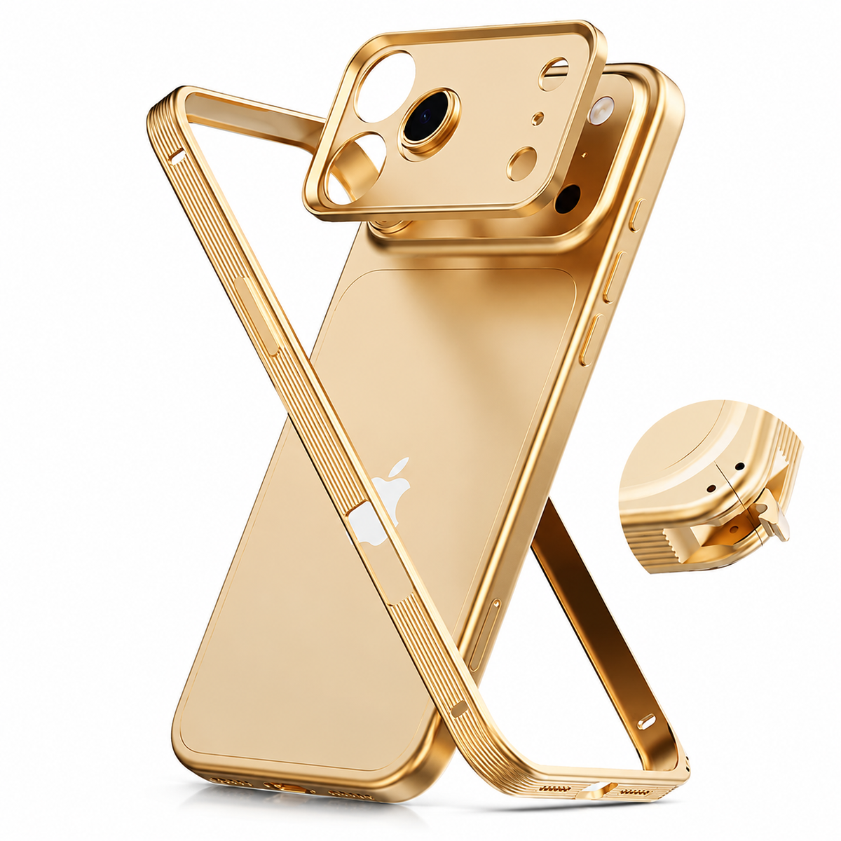 Premium iPhone Case MagSafe Compatible Magnetic Metal Frame Cover Heat Dissipation Design Shockproof Protective Camera Lens Guard Anti Slip Grip Slim Structure