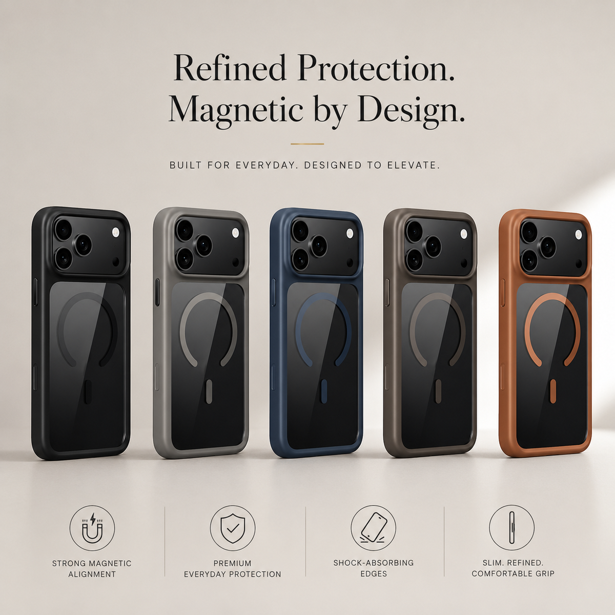 Premium iPhone Case MagSafe Compatible Magnetic TPU PC Shockproof Cover Camera Button Camera Protection Anti Fingerprint Matte Slim Full Coverage
