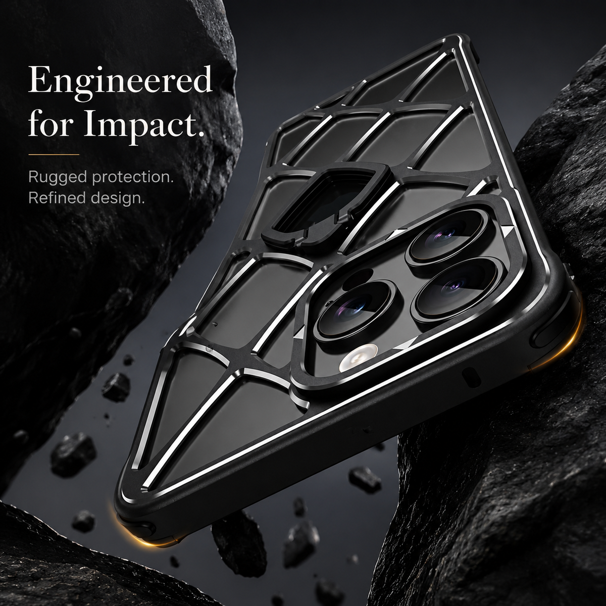 Premium iPhone Case MagSafe Compatible Magnetic Ultra Light Metal Frame Cooling Back Built-in Stand Shockproof Camera Protection Slim Full Coverage