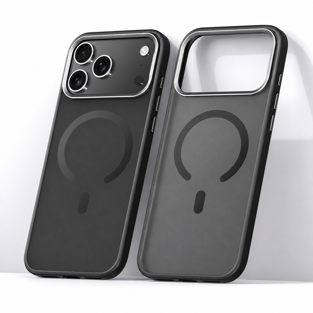 Premium iPhone Case MagSafe Compatible Matte Translucent Cover Alloy Camera Frame PC TPU Hybrid Shockproof Protective Cover Anti Scratch Slim
