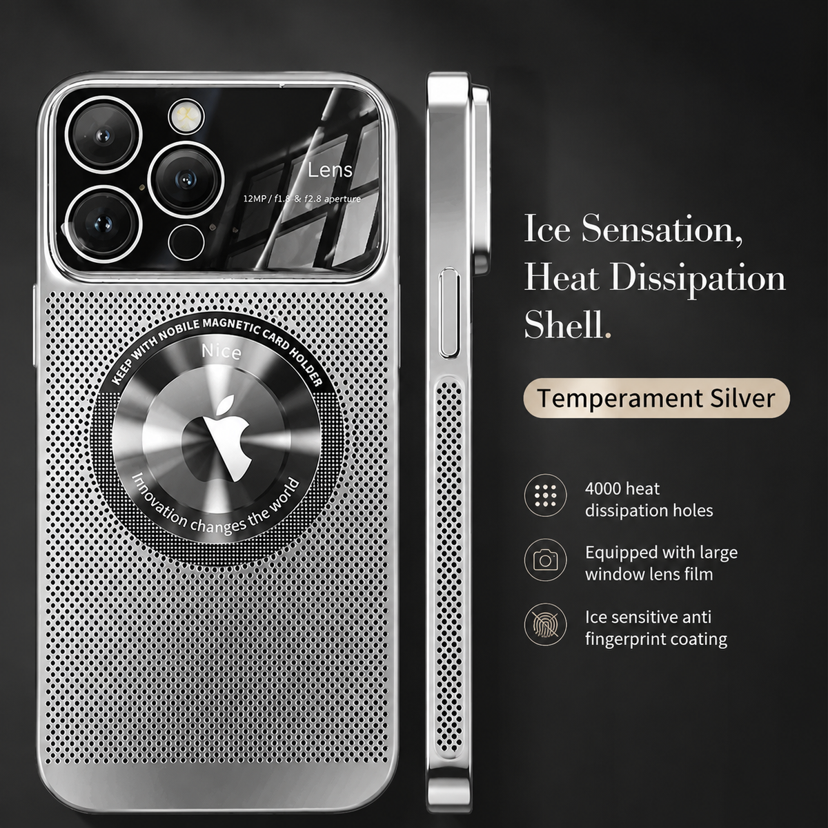 Premium iPhone Case MagSafe Compatible Metal Frame Heat Dissipation Mesh Cover Shockproof Protective Electroplated Finish Camera Lens Guard Slim Design