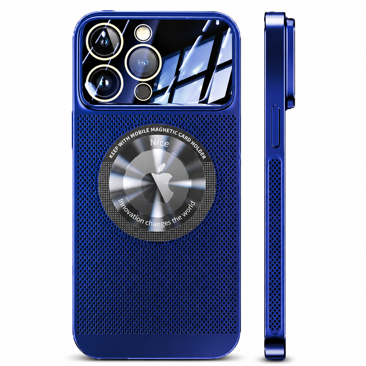 Premium iPhone Case MagSafe Compatible Metal Frame Heat Dissipation Mesh Cover Shockproof Protective Electroplated Finish Camera Lens Guard Slim Design