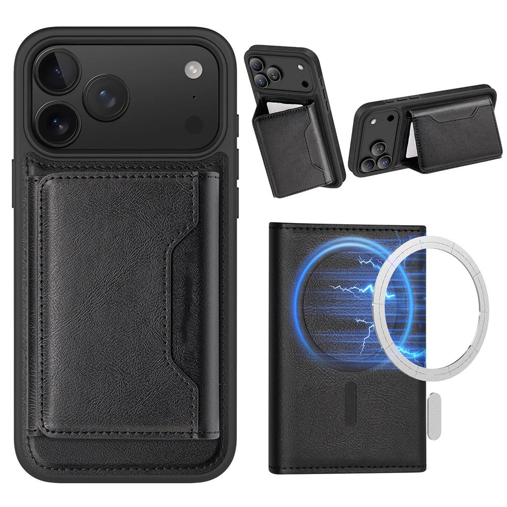Premium iPhone Case MagSafe Compatible PU Leather Wallet Cover Card Holder Magnetic Shockproof Protective Anti Scratch Non Slip Full Coverage Design