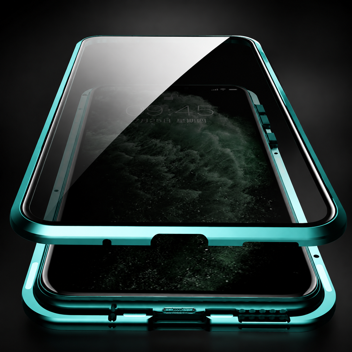 Premium iPhone Case MagSafe Compatible Privacy Screen Glass Cover 360 Full Body Magnetic Shock Absorbing Protective Camera Lens Guard Slim Design
