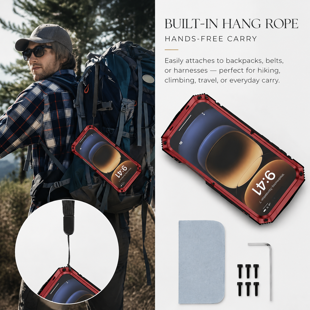 Premium iPhone Case MagSafe Compatible Rugged Armor Metal Hybrid Cover Full Body Shockproof Camera Protector Tempered Glass Waterproof Design