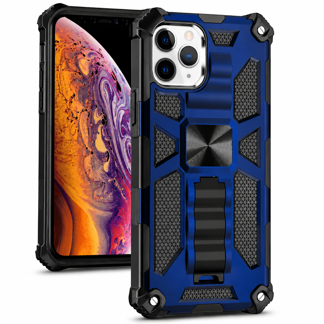 Premium iPhone Case MagSafe Compatible Rugged Camouflage Armor Cover Kickstand Magnetic Shockproof Heavy Duty Camera Lens Guard Full Coverage Design