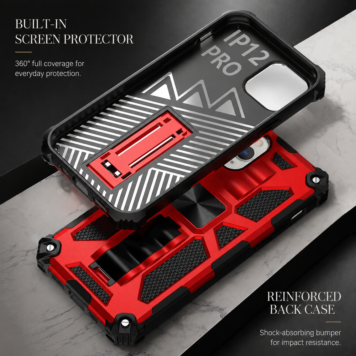 Premium iPhone Case MagSafe Compatible Rugged Camouflage Armor Cover Kickstand Magnetic Shockproof Heavy Duty Camera Lens Guard Full Coverage Design
