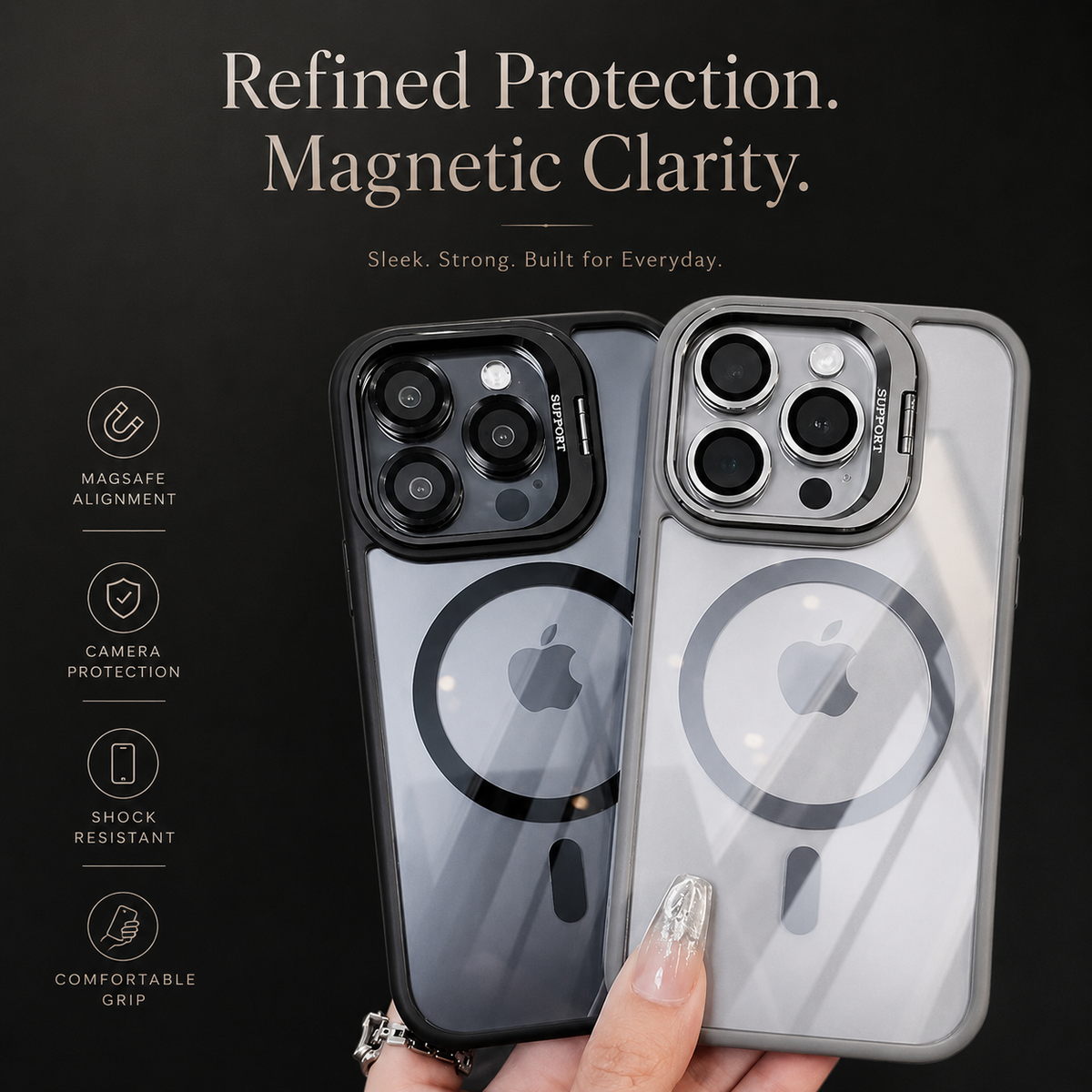 Premium iPhone Case MagSafe Compatible Shockproof Bumper Protective Cover Full Body Protection Camera Lens Guard Magnetic Slim Durable Design