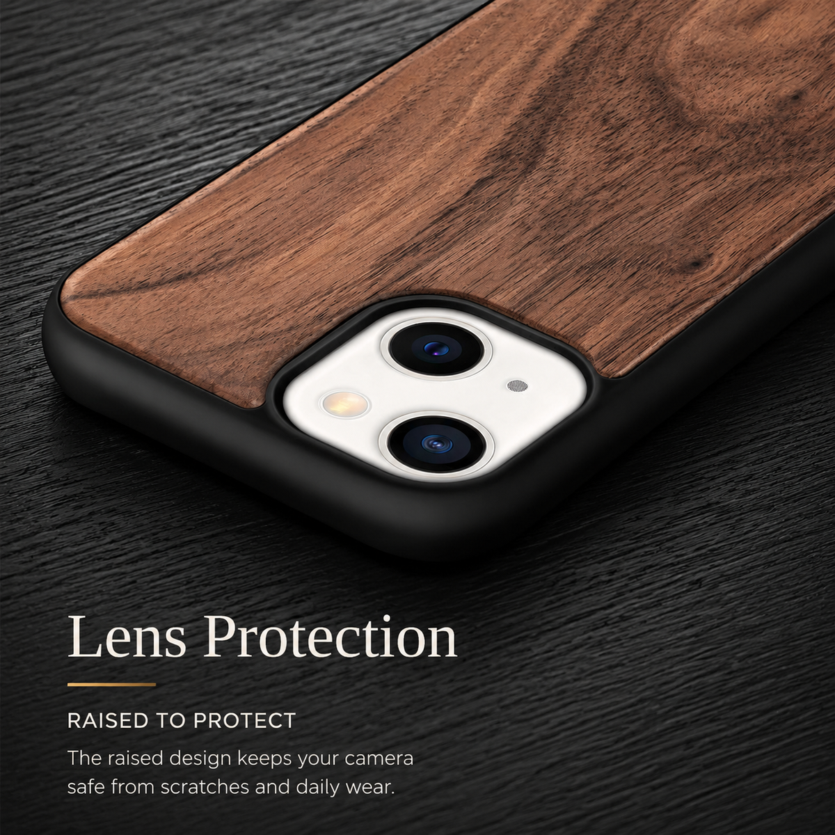Premium iPhone Case MagSafe Compatible Solid Bamboo Wood Hard Back Cover Shockproof Protective Slim Camera Lens Protection Natural Grain Design