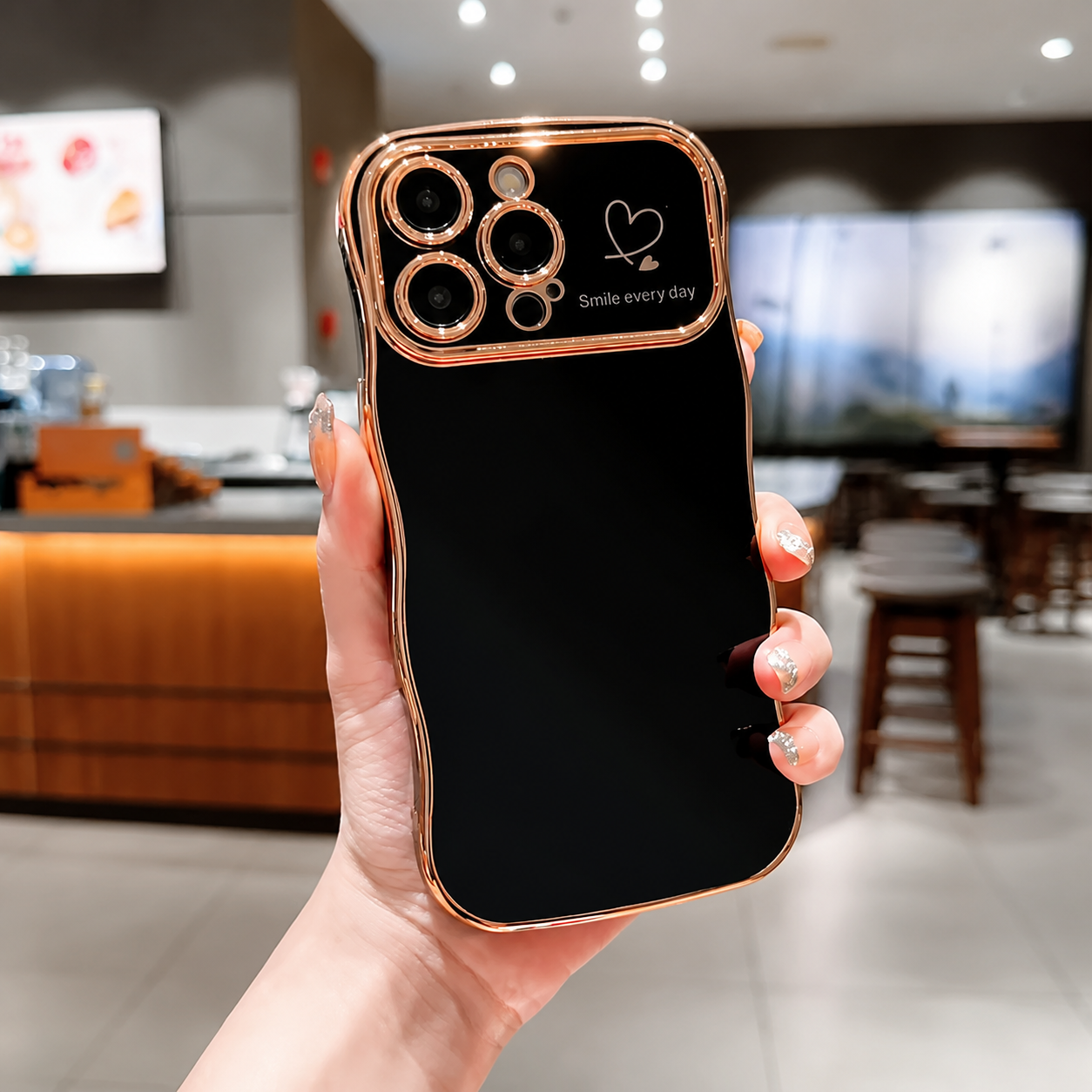 Premium iPhone Case MagSafe Compatible Transparent Plating Wave Heart Design Shockproof Protective Cover Camera Lens Protection Ultra Thin Full Coverage