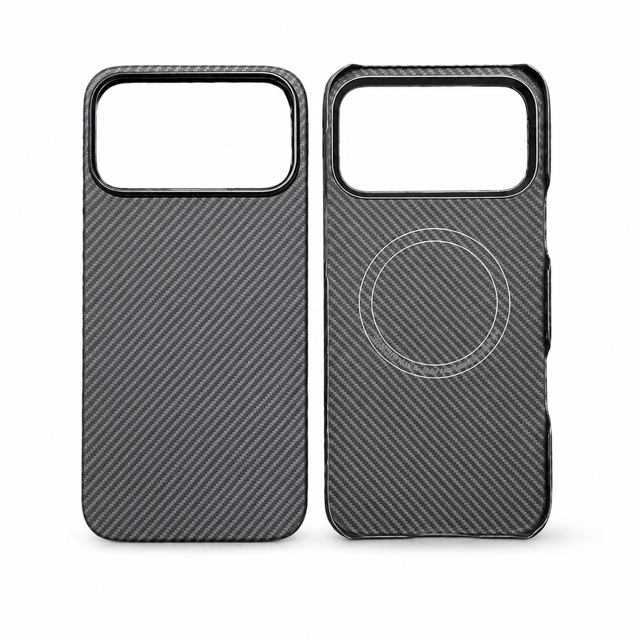 Premium iPhone Case MagSafe Compatible Ultra Thin Aramid Fiber Cover Carbon Texture Shockproof Lightweight Anti Scratch Half Wrapped Protective Design