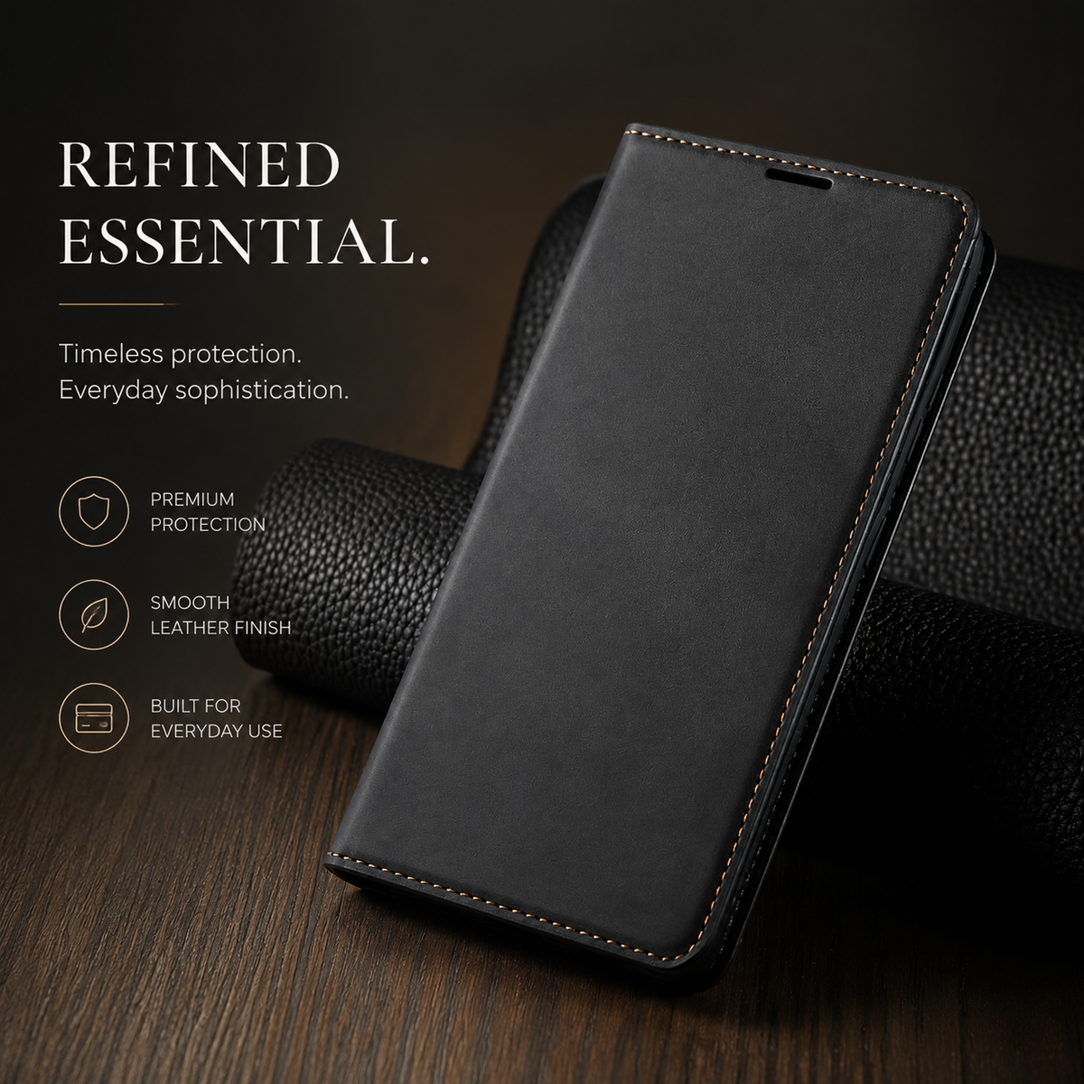 Premium iPhone Case MagSafe Compatible Wallet Flip Cover Card Holder Magnetic Closure Shockproof Camera Lens Protection Suede Leather Slim Full Coverage Cover