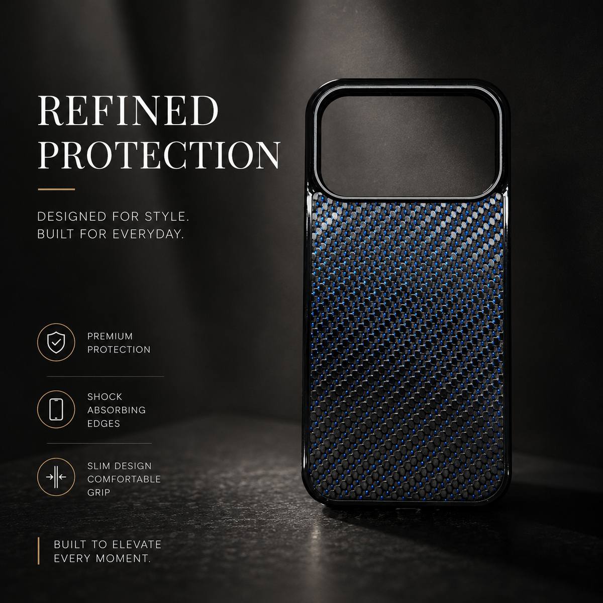 Premium iPhone Case MagSafe Compatible Woven Carbon Fiber Cover Dual Layer Shockproof Full Coverage Anti Scratch Lightweight Non Slip Design