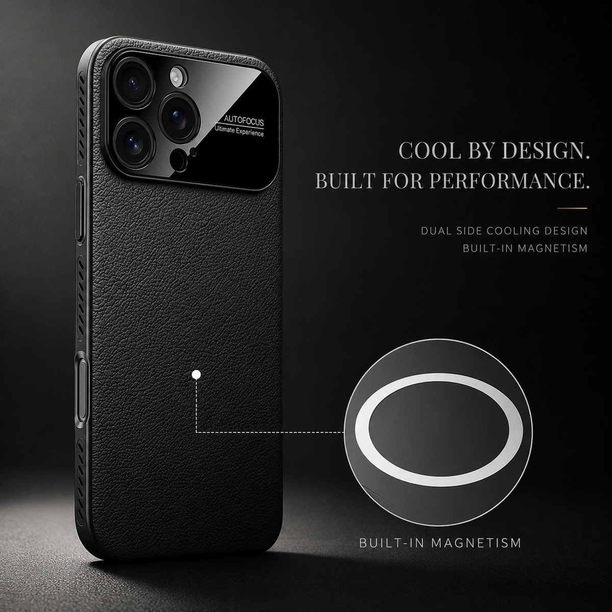 Premium iPhone Case MagSafe Magnetic Leather Border Cover Shockproof Heat Dissipation Camera Protection Anti Fingerprint Slim Full Coverage Design