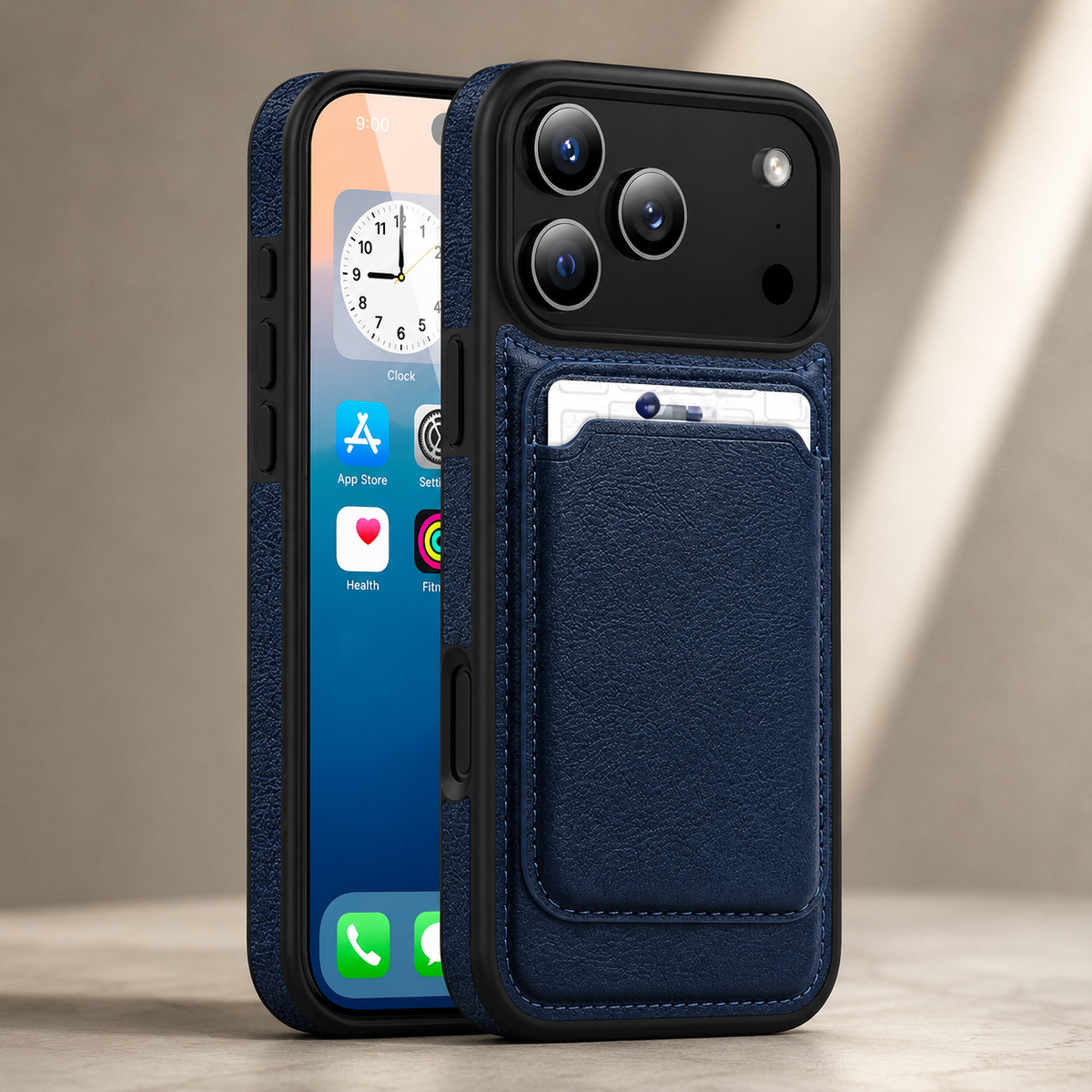 Premium iPhone Case Magnetic 2-in-1 Leather Card Holder Cover Dual Layer Shockproof Wireless Charging Anti Fingerprint Non Slip Slim Protective Design