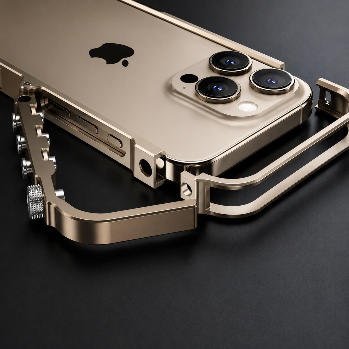 Premium iPhone Case Magnetic Aluminum Alloy Cyberpunk Bumper Heat Dissipation Shockproof Non Slip Lightweight Full Coverage Protective Design