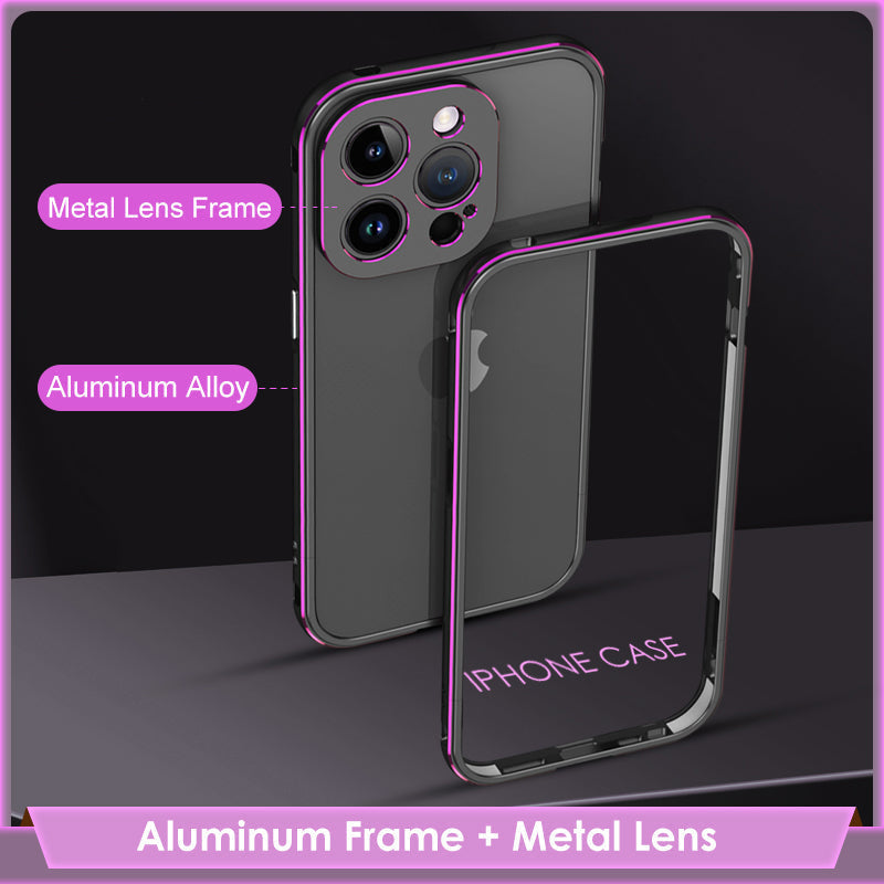 Premium iPhone Case Magnetic Aluminum Bumper Cover MagSafe Compatible Metal Lens Frame Shockproof Slim Edge Protection Camera Guard Design