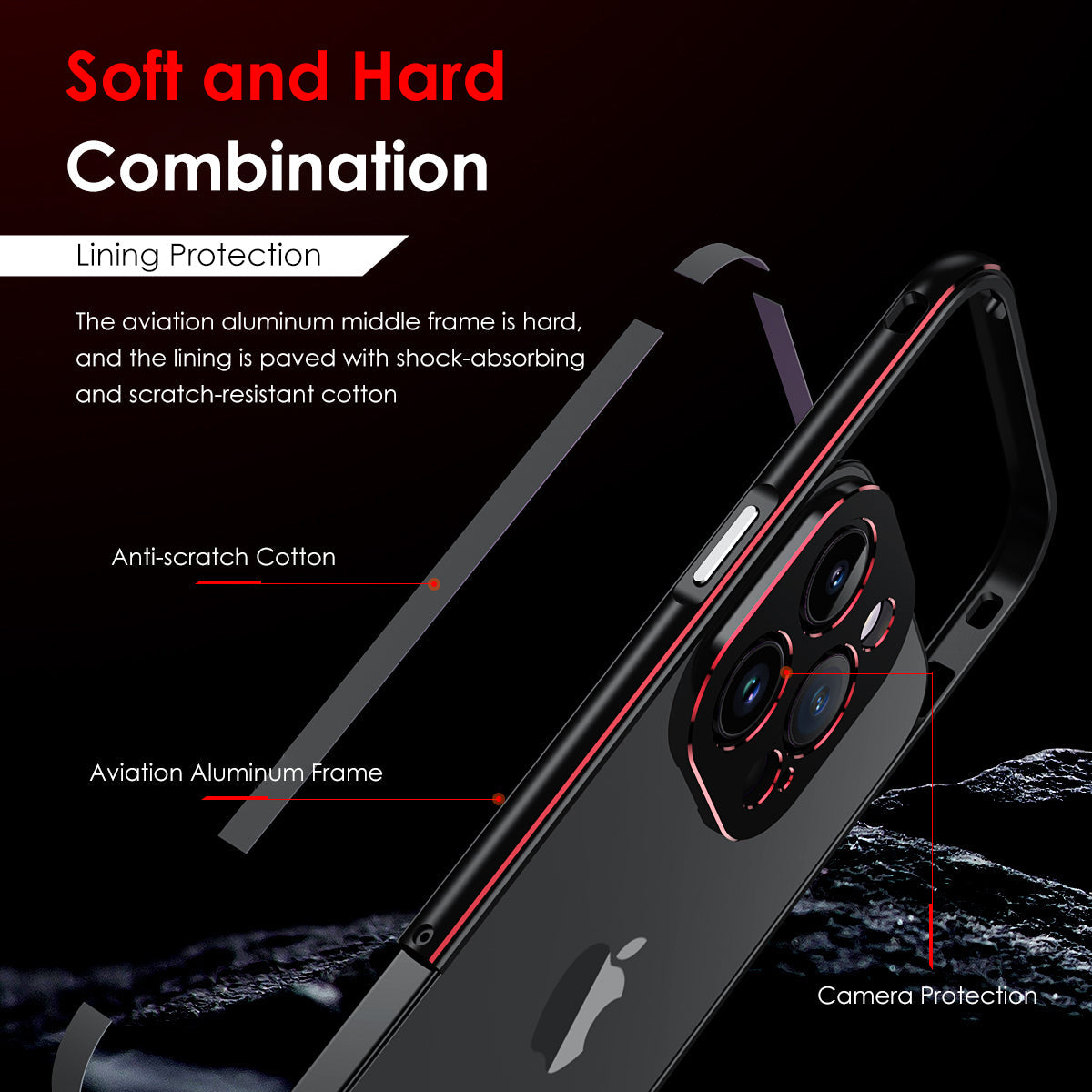 Premium iPhone Case Magnetic Aluminum Bumper Cover MagSafe Compatible Metal Lens Frame Shockproof Slim Edge Protection Camera Guard Design