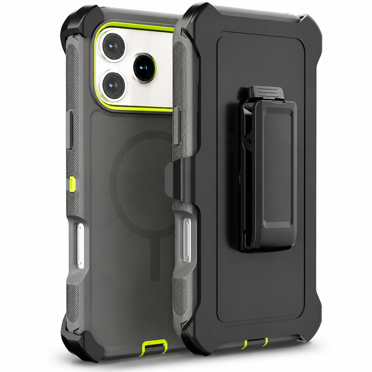Premium iPhone Case Magnetic Defender Box Cover Shockproof Armor TPU PC Belt Clip Holder Full Port Protection Camera Protection Rugged Design