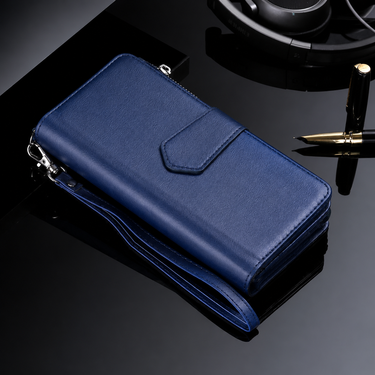 Premium iPhone Case Magnetic Detachable Wallet PU Leather Flip Cover Card Holder Kickstand Shockproof Full Coverage Protective Design