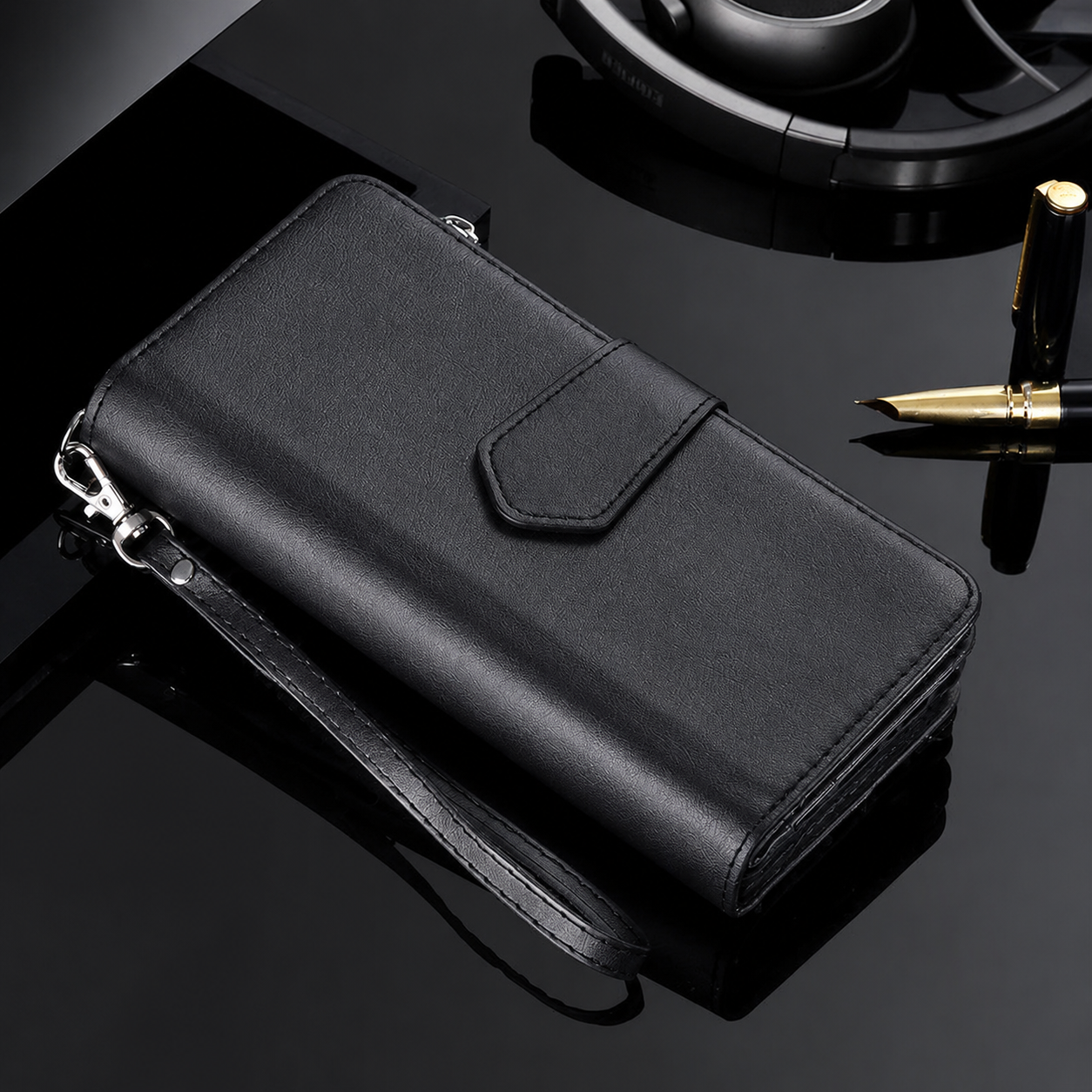 Premium iPhone Case Magnetic Detachable Wallet PU Leather Flip Cover Card Holder Kickstand Shockproof Full Coverage Protective Design