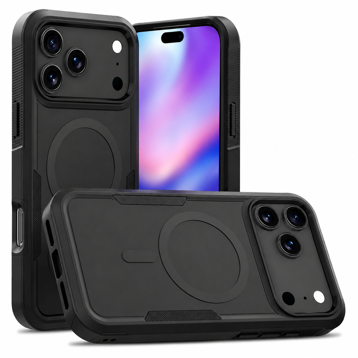 Premium iPhone Case Magnetic Heavy Armor Dual Layer PC TPU Cover Shockproof Protective Matte Anti Fingerprint Full Coverage Slim Design