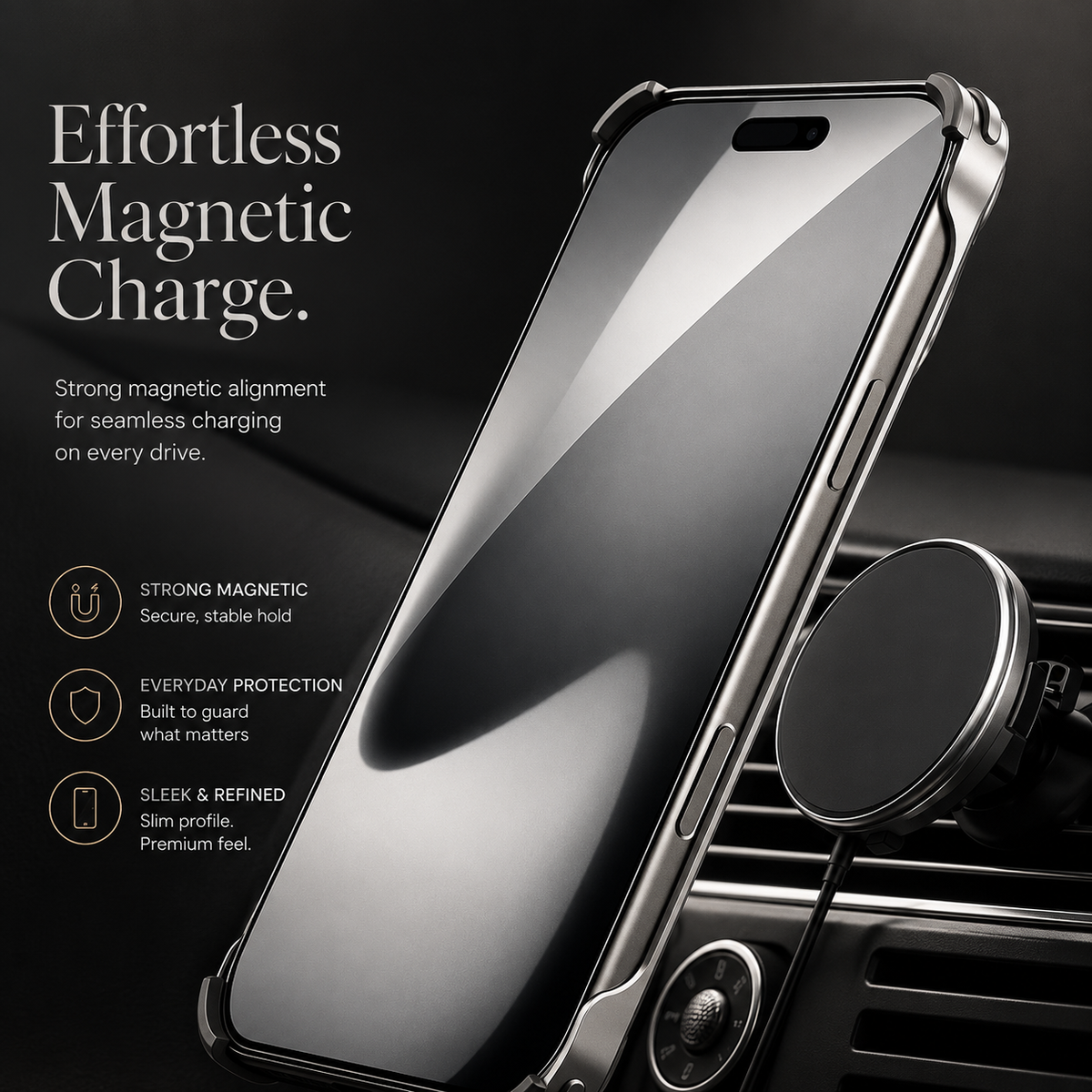 Premium iPhone Case Magnetic Hollow Metal Cover Built In Stand Breathable Heat Dissipation Slim Protective Shockproof Camera Protection Full Coverage